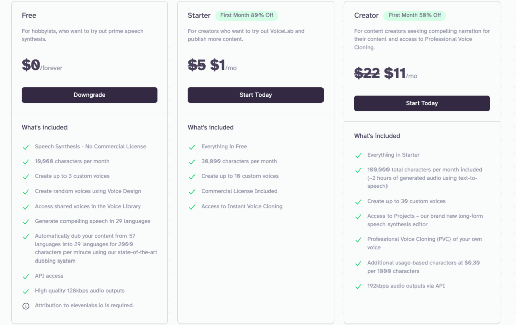 Get the Facts: An In-Depth ElevenLabs Review 3 elevenlabs pricing plans